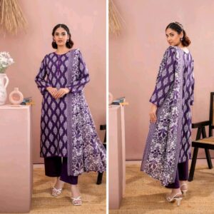 ✨ ZESH   ✨ 3 PieceUnstitched Suit ZESH SUMMAER LAWN COLLECTION 2025
