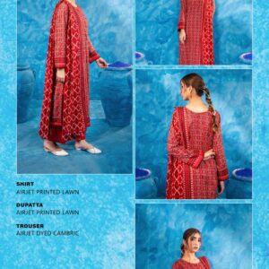 ✨ ZESH   ✨ 3 PieceUnstitched Suit ZESH SUMMAER LAWN COLLECTION 2025