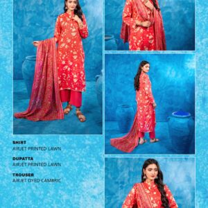 ✨ ZESH   ✨ 3 PieceUnstitched Suit ZESH SUMMAER LAWN COLLECTION 2025