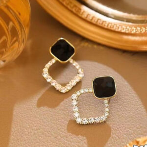 Zircon Korean Black Shiny Earing resin rhombus earrings earrings jewelry fashion for women