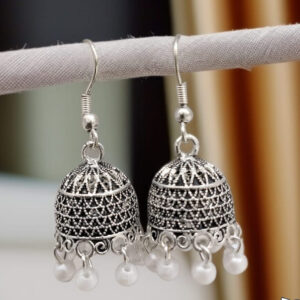 Silver Indian Jumky /  Jhumka Earrings by Quirky Fashions | Ethnic wear | Casual wear