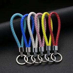 01 PCs Multi Color Braided Design Keychain | Best Quality Keychain ( Random Color ) - Key-Chain For Bikes & Cars