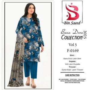 ✨ BINSAEED❤️  Bana Dora 3piece Unstitched Suit SUMMAER LAWN COLLECTION