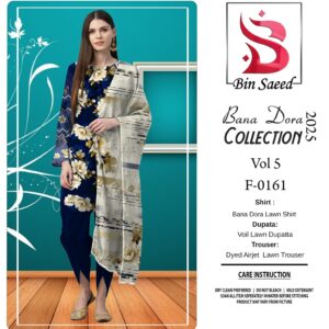 ✨ BINSAEED❤️  Bana Dora 3piece Unstitched Suit SUMMAER LAWN COLLECTION