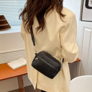 Stylish Girl's Convertible Crossbody Bag - Fashion Handbags for Ladies PU Leather Polyester Waterproof Shoulder Bags With Change Purse Trending Travel Crossbody Bag - 1 Pc, Black PU Leather