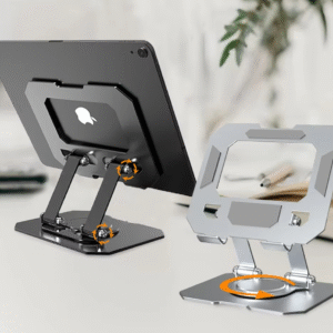 360° Rotating Metal Tablet & Mobile - Adjustable, Foldable, and Portable Desk Mount with Cooling Design for Phones, Tablets, and Small Devices, Device Cooling Stand | Stainless Steel Stand, Tablet Holder Stand - Random Color