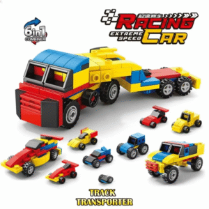 Power Racing Micro Blocks Set 6-in-1 – Mini Building Brick Racing Vehicles for Kids, Creative DIY Construction Toy Set with 6 Unique Race Car Models, Educational and Fun
