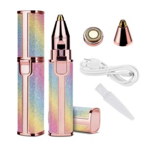 2 in 1 Electric Eyebrow Trimmer and Shaver, Rechargeable Flawless Hair Remover 2 in 1 Hair Remover Trimmer For Women, Electric Flawless Facial Machine Razor, Painless Eyebrow Removal ( With Box )