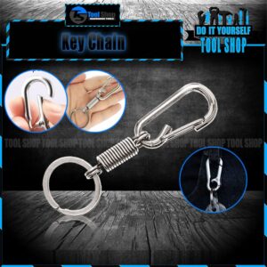 01 PCs Metallic Spring Hook Keychain – Strong Flexible Key Holder for Girls’ Bags & Boys | Matt Chrome Finish | Key-Chain