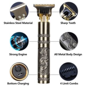 (100 Pcs Ctn) Professional T9 Electric Trimmer Metal Body Shaver Mens Cordless Hair Beard Trimmer for Men Haircut Shaving Machine