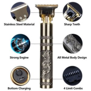 Vintage T9 Trimmer Dragon Style Metal Professional Hair and Beard Trimmer (Metal Body)