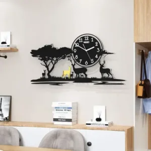 3D Jungle Wooden Wall Clock