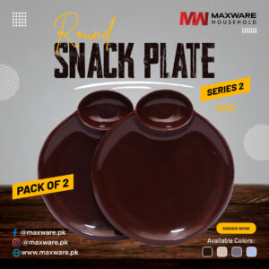 Pack of 2 - Maxware Household Round Snack Plate (Random Color)