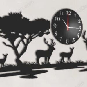 Deer wall clock MDF Wood material