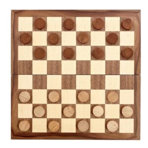 Wooden Checkers Game