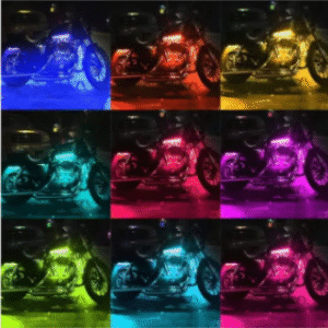 (2 pcs )Car & Bike RGB Strip Light Waterproof Flasher Strobe - 19 cm (random color)