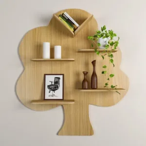Tree shaped  Wooden shelf MDF material 18 inch covered area