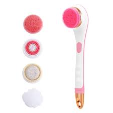 CNAIER 4 in 1 Multi- Function Electric Silicone Body Massager Brush Waterproof Body Bath Cleansing Brush Sets