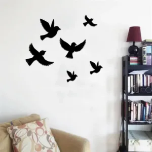 Wooden Birds Wall Stickers (12 Birds Set)