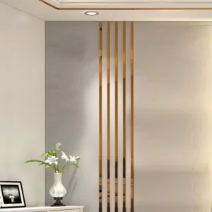 Golden Acrylic Mirror Strips Wall Stickers