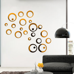 3D Mirror Wall Stickers Round Acrylic Wall Sticker (20 pcs)