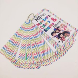 My Mini Numbers, Colors & Shapes Learning Flipbook 27pcs | Numbers, Shapes & Colours Early Learning Educational Chart for Kids | Perfect for Homeschooling, Kindergarten and Nursery Students