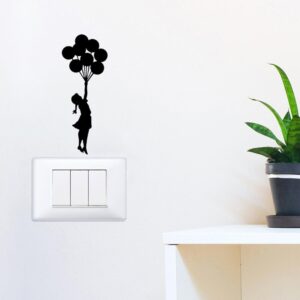 UNIQUE CUTE BABY PLAYING WITH BALLOONS SWITCH STICKER  Wooden material