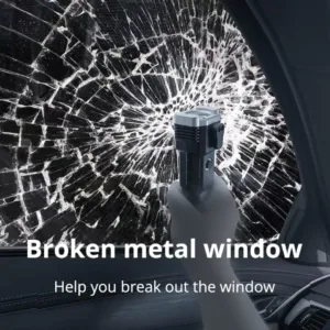 High-Power LED Torch Light – Rechargeable Flashlight with Tactical Hammer & Power Bank With Box, Random color