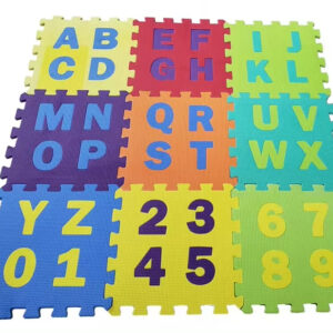 9mm Puzzle 9 PCS ABC-123 | Interlocking  Play Tile | Alphabets Foam Puzzle Mat for Childrens (Random color)