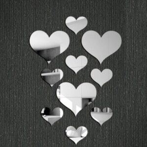 Acrylic Mirror Wall Stickers   ( Heart Shaped )