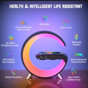 G11  G Shape Bluetooth Speaker Multifunctional Lamp Digital Alarm Wirless Charging Memory Card Supported