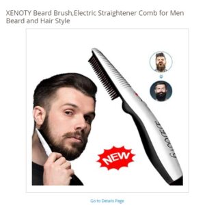 XENOTY Beard Brush,Straightener Comb for Men Beard and Hair Style Rechargeable
