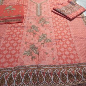 3 Pc Unstitched Lawn Suit (Replica)