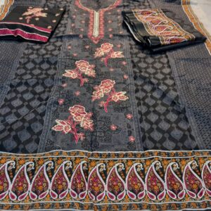3 Pc Unstitched Lawn Suit (Replica)