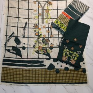 3 Pc Unstitched Lawn Suit (Replica)