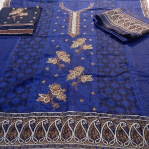 3 Pc Unstitched Lawn Suit (Replica)