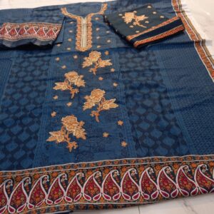 3 Pc Unstitched Lawn Suit (Replica)