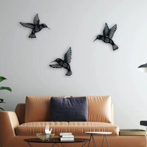 Wooden Hummingbirds Wall Sticker (3Pc Set)