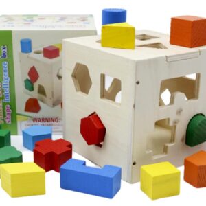 Wooden Hole Shape Intelligence Box Big Shape ,Wood Puzzle Geometric Shape Blocks