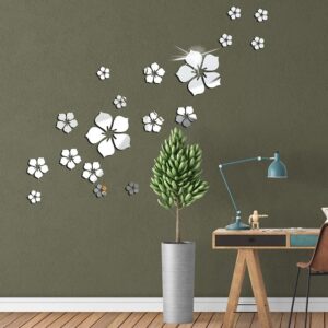 Acrylic mirror wall stickers 20 flower set