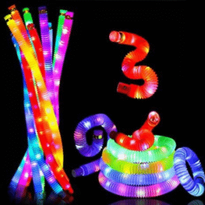 Pop Up Pipe Light Changing Toy For Kids - 3 Different Lighting Modes (Random Color)