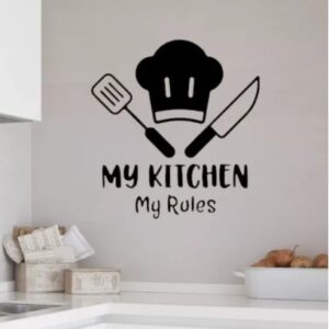 My Kitchen My Rule Sticker In Stylish Way | 3d Wall Stickers For Kitchen Waterproof