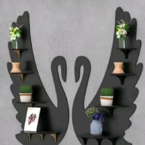 Swan's pair Wooden shelf MDF material 18×16 inch covered area