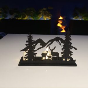 Jungle art candle holder  Desktop decoration MDF material