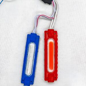 Pack of 2 pair (4pcs) High Quality Red and Blue Flasher Light Waterproof 12V LED Light For Bike and Cars