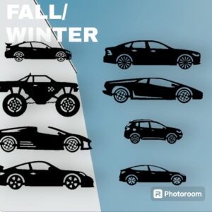 8 pec set Cars Kids room decoration MDF wood material  Wooden Stickers