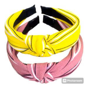 (Pack of 2) Girls Hair Band Yellow & Pink