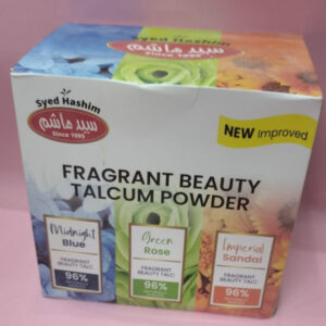 Pack Of 6 Syed Hashim Talcum Powder Midnight Blue, Green Rose, Sandal