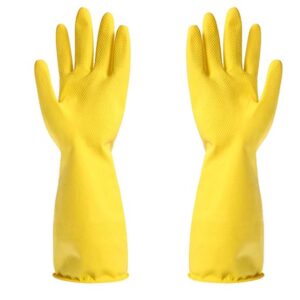 Silicone Washing Full Finger Gloves For Home & Kitchen (Random Colors)