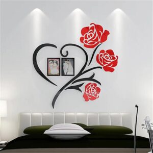 Red Rose Flower Wall Decoration Art Home Decorations
